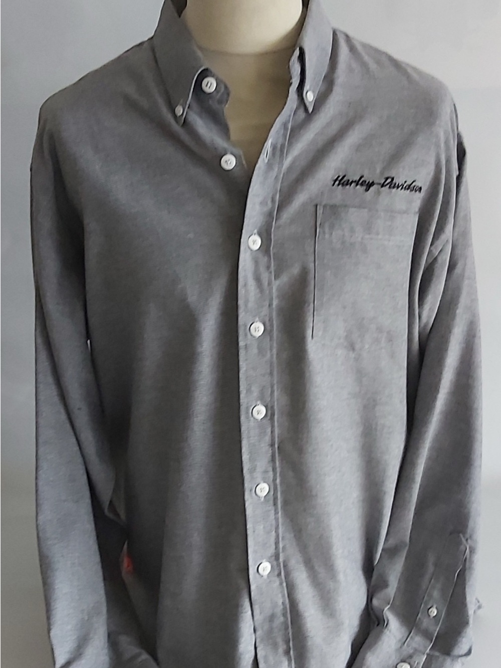 Harley-Davidson Men's Gray Button-Down Shirt XL Tall